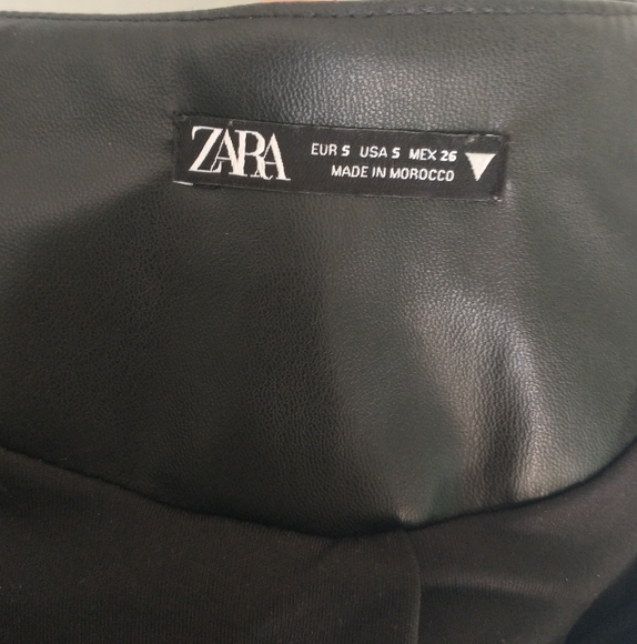 Women's black Zara faux leather draped mini dress - Picture 9 of 15